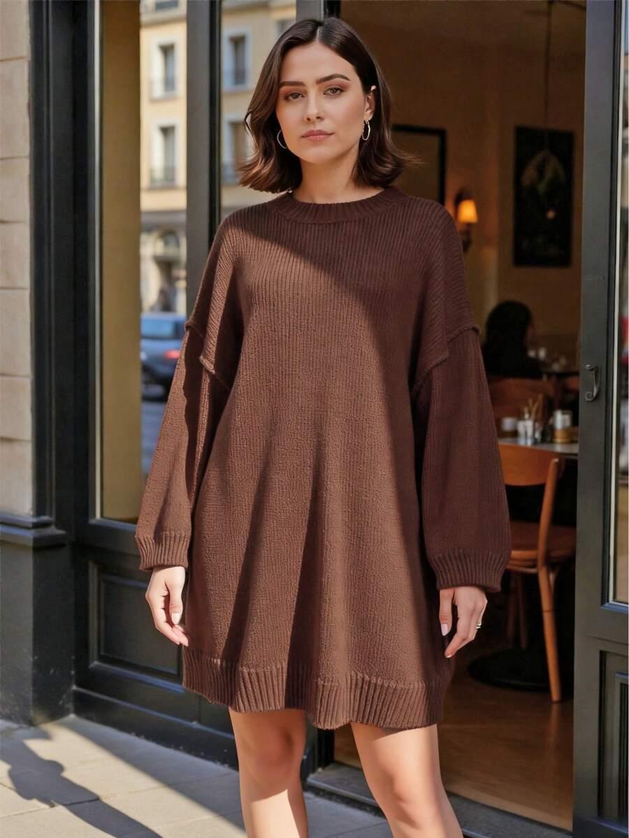 BRĄZOWY SWETER CASUAL