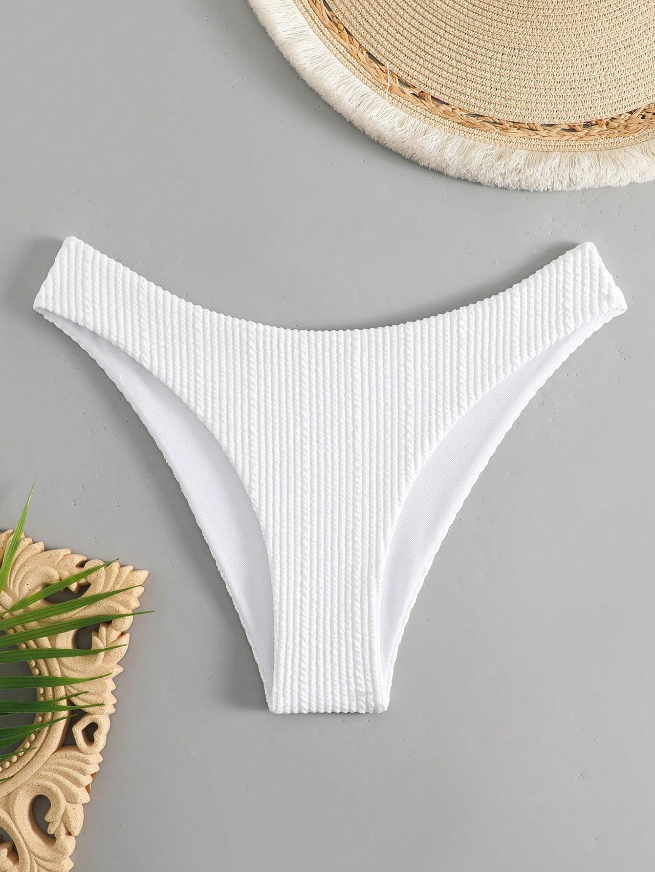 BIAŁY DÓŁ OD BIKINI PRĄŻKI 