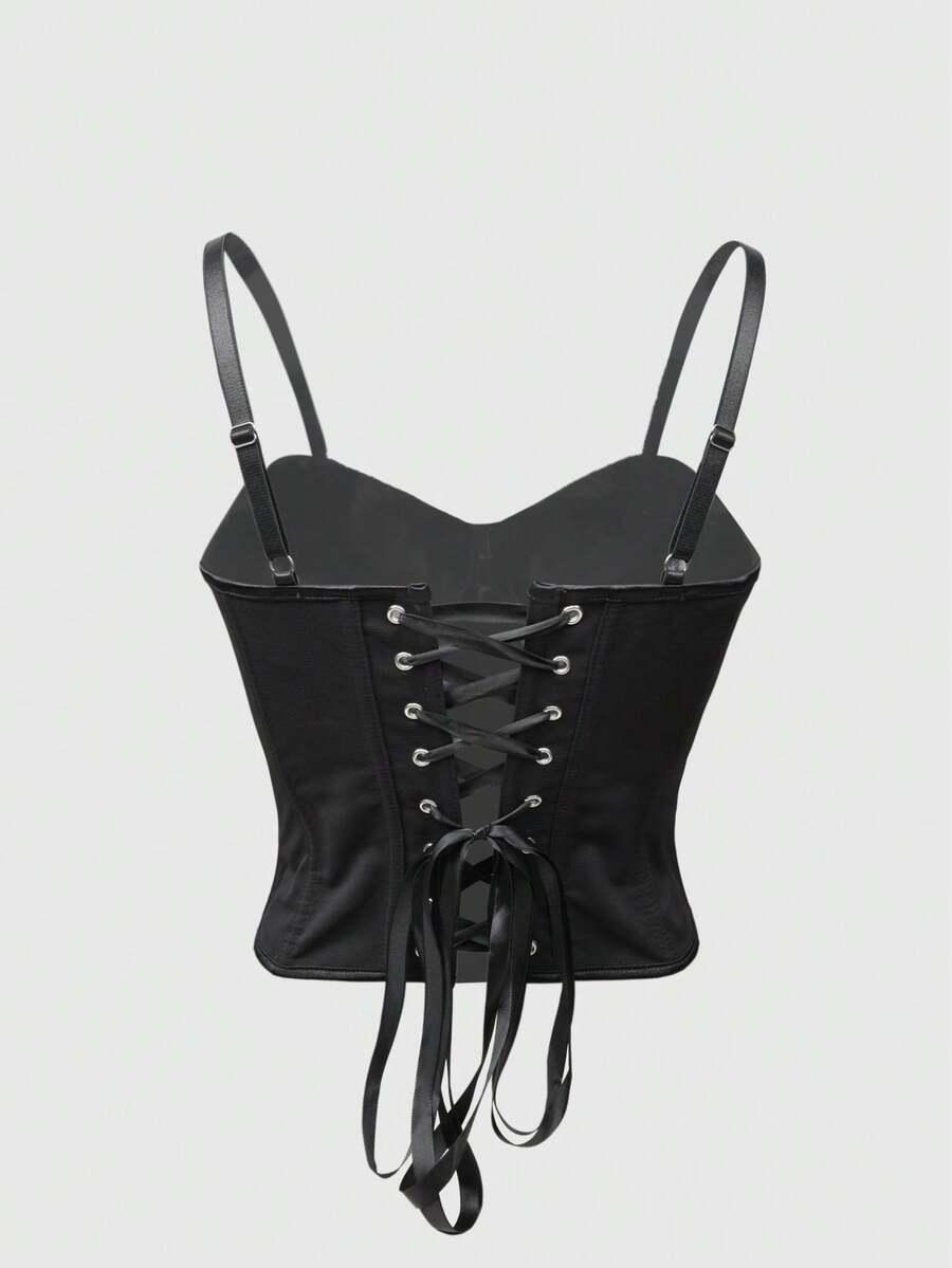 CZARNY TOP GORSET
