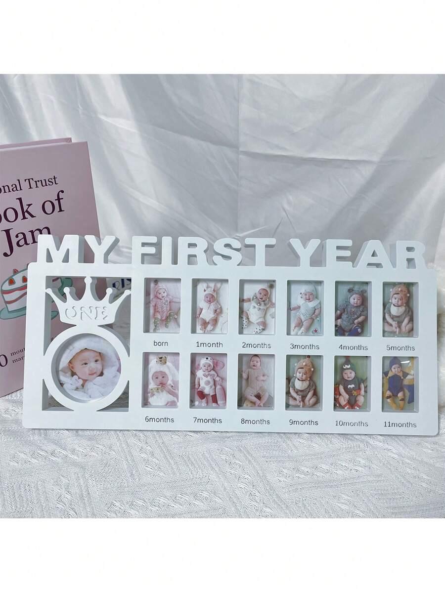 biała ramka na zdjęcia my first year 