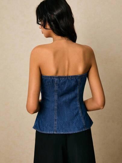 niebieska kamizelka jeans