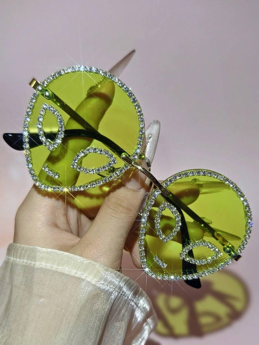 zielone okulary zdobienie