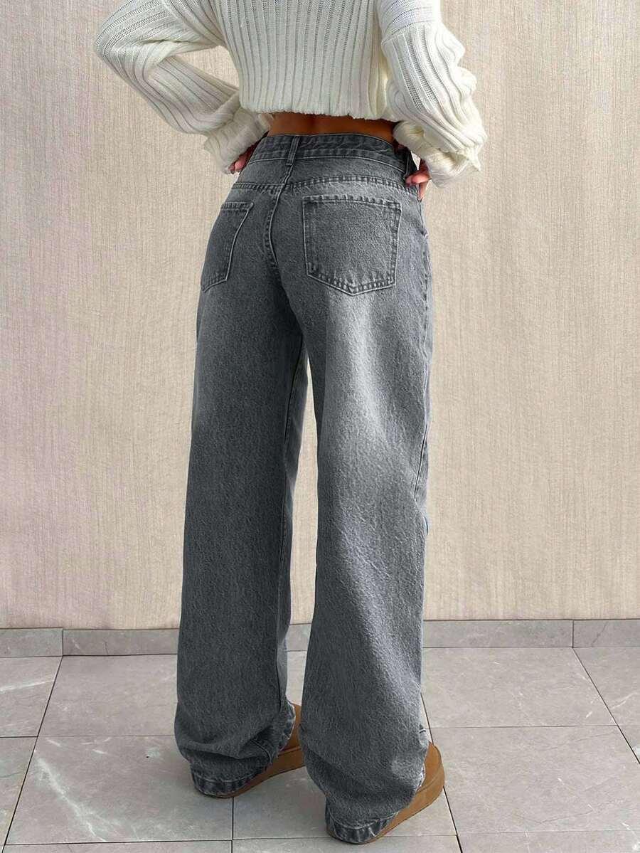 SZARE SPODNIE JEANS