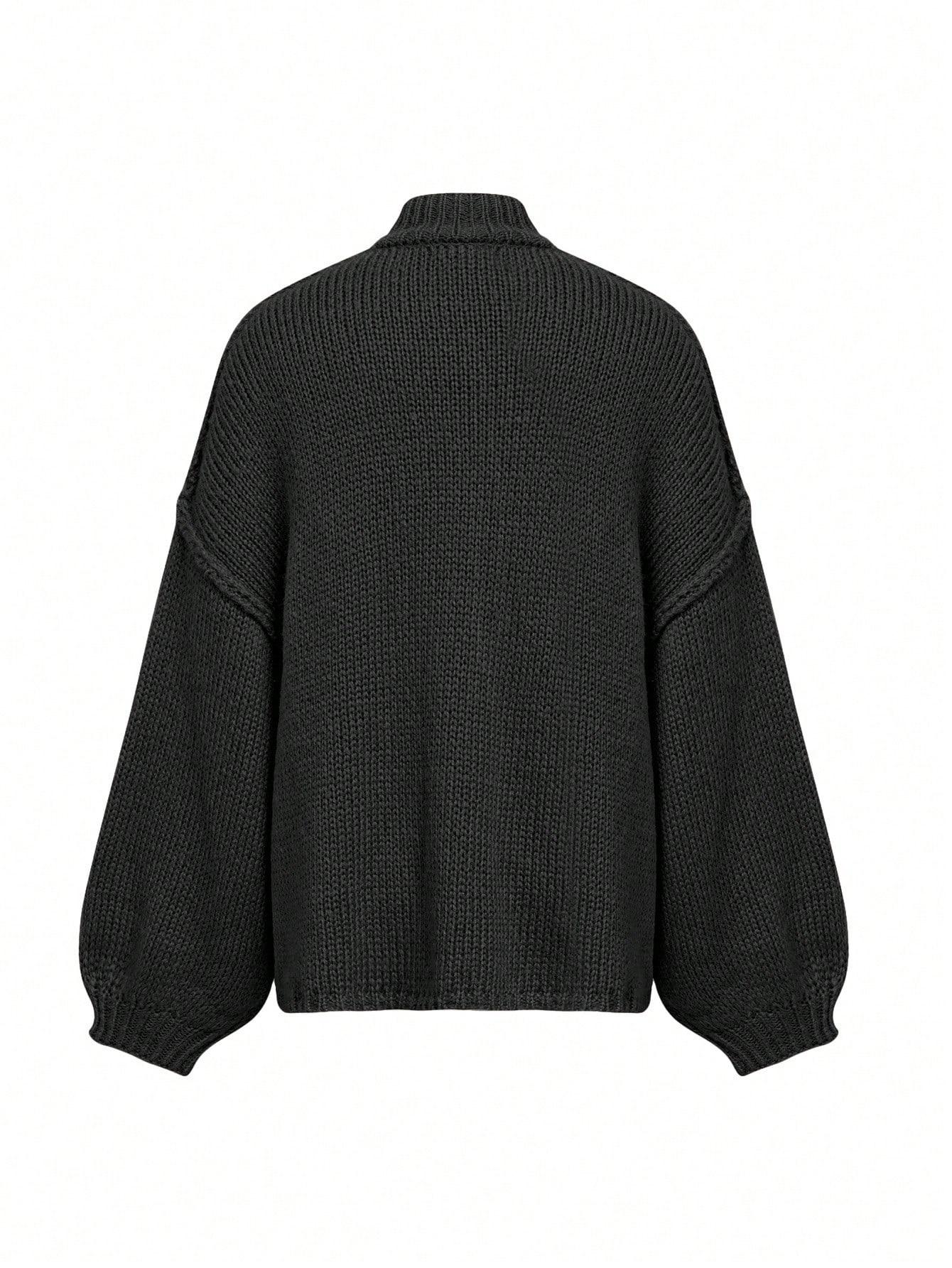 CZARNY SWETER ROZPINANY