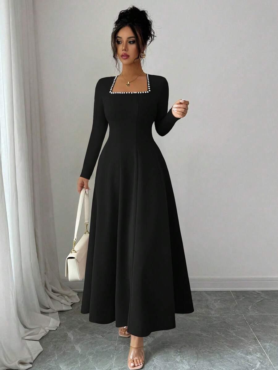 CZARNA MAXI SUKIENKA
