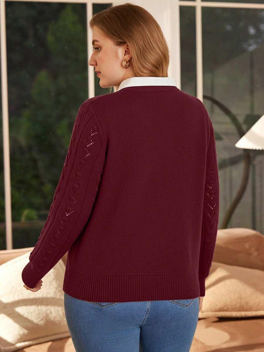 bordowy dzianinowy sweter 