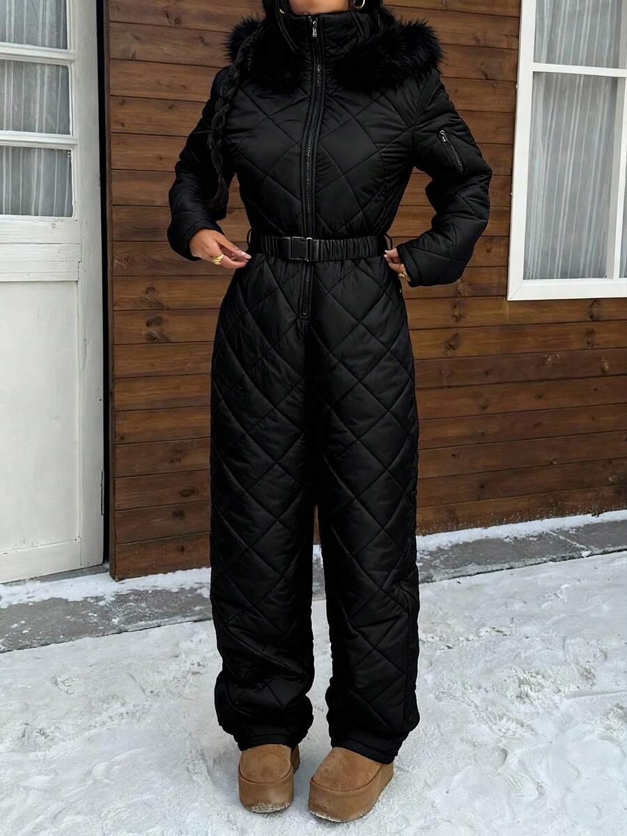 CZARNY PIKOWANY KOMBINEZON
