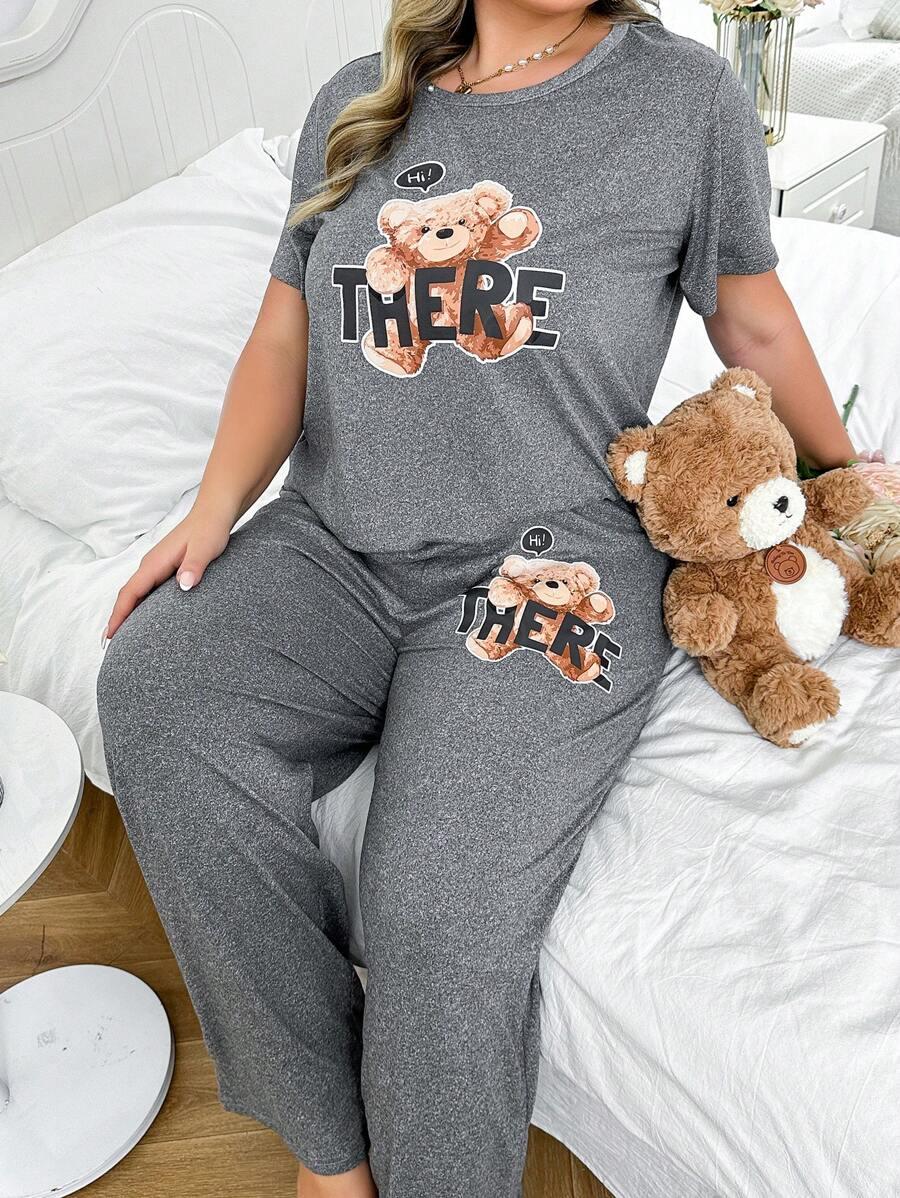 t-shirt spodnie piżama wzór