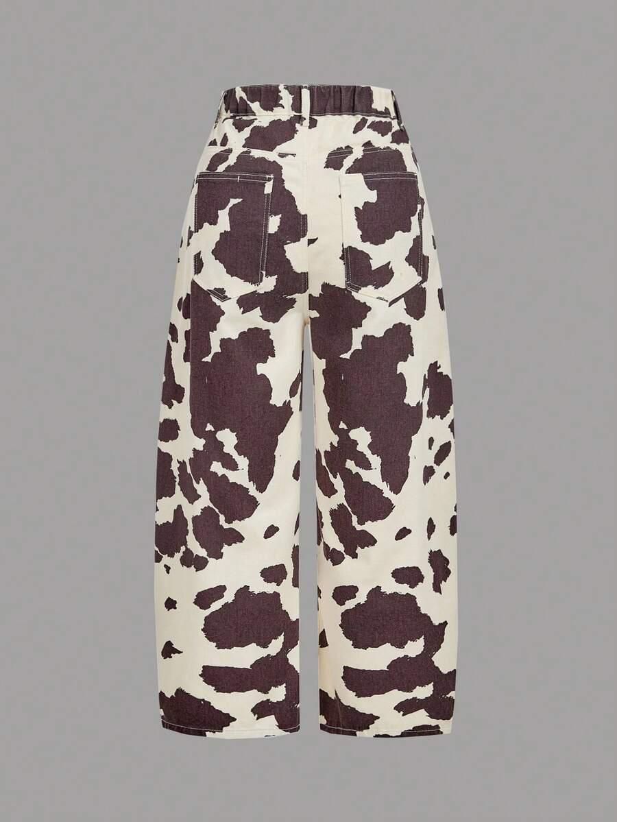 spodnie animal print jeans