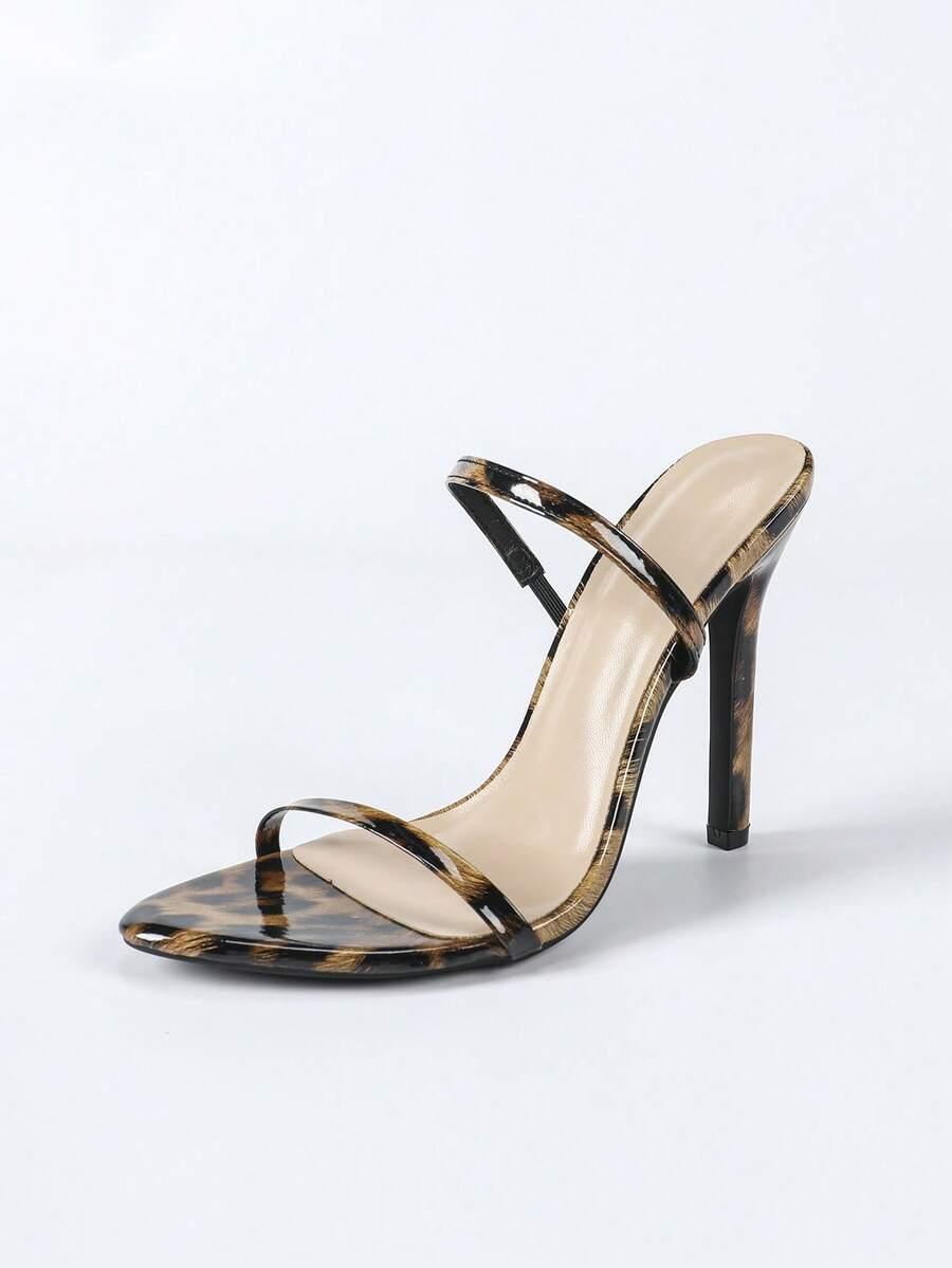 sandały animal print obcas