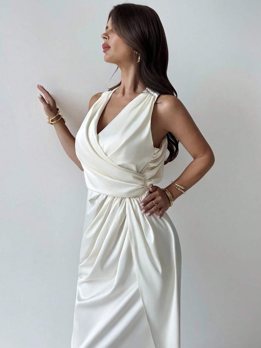 SATYNOWA MAXI SUKIENKA