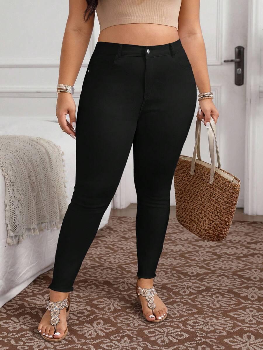 CZARNE SPODNIE JEANS