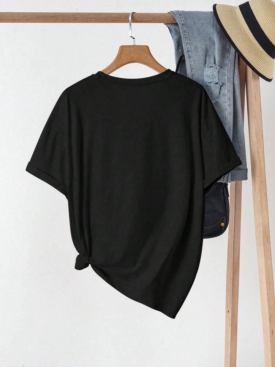 czarny t-shirt print