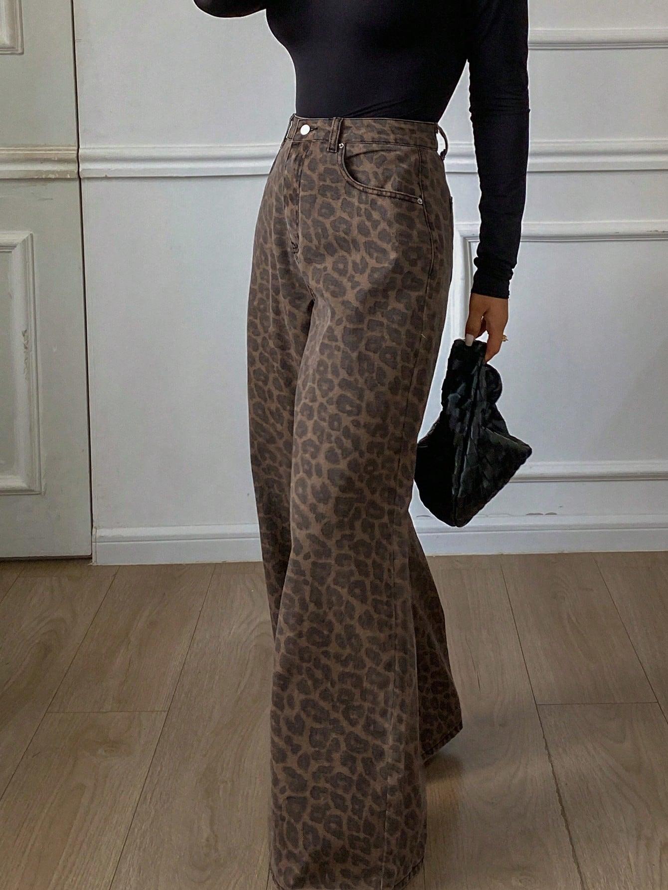 SPODNIE JEANS ANIMAL PRINT