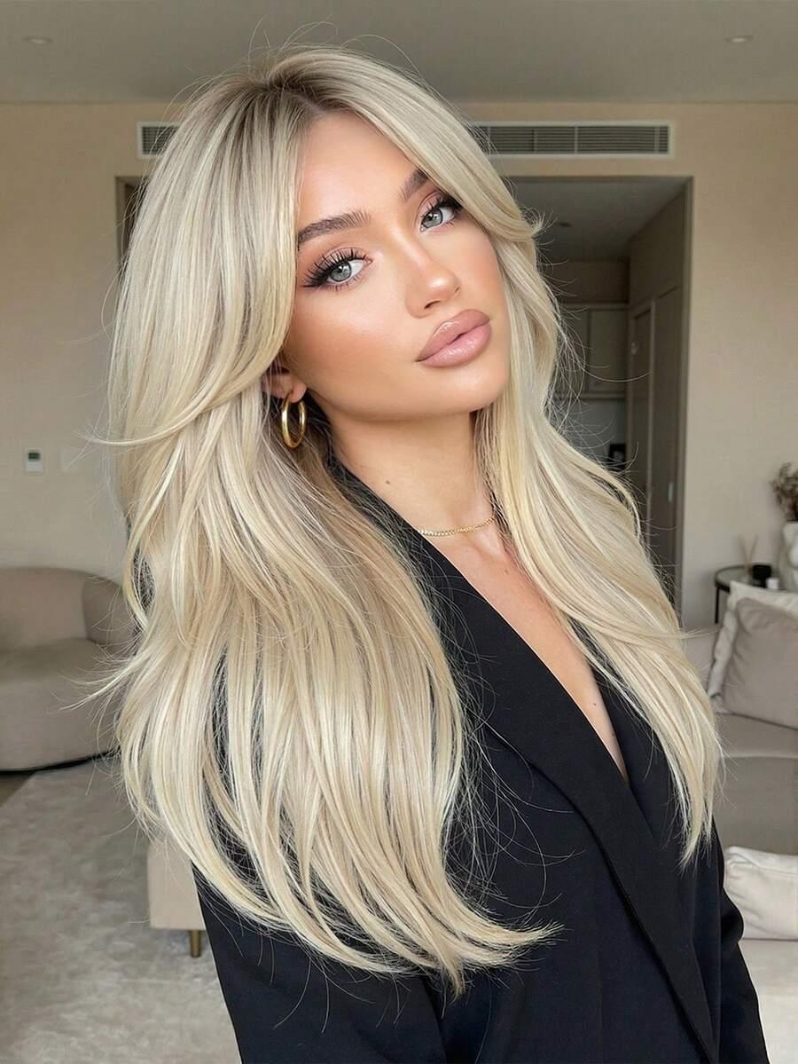 BLOND PERUKA WŁOSY SYNTETYCZNE 