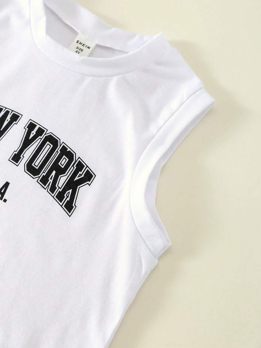 biała koszulka bez rękawów nadruk  new york