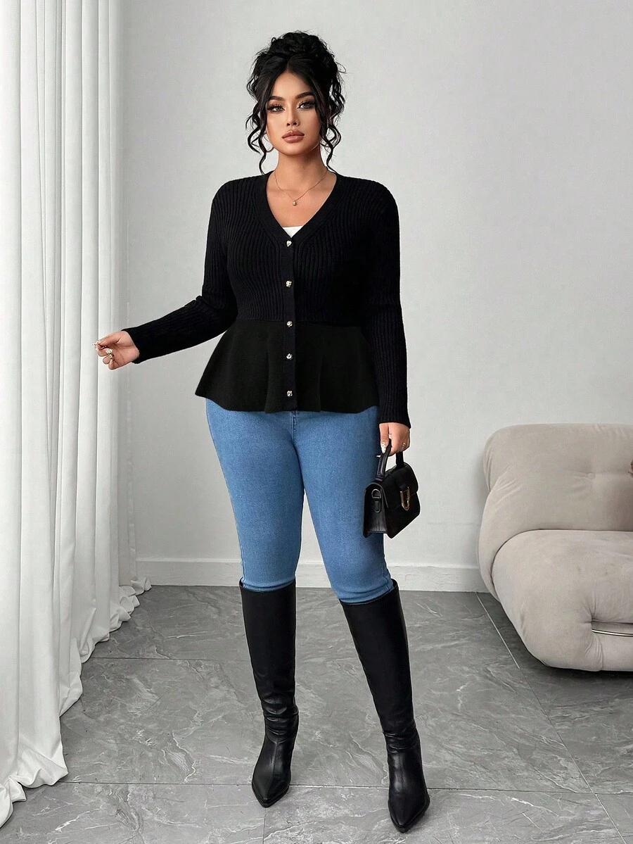 CZARNY SWETER KARDIGAN
