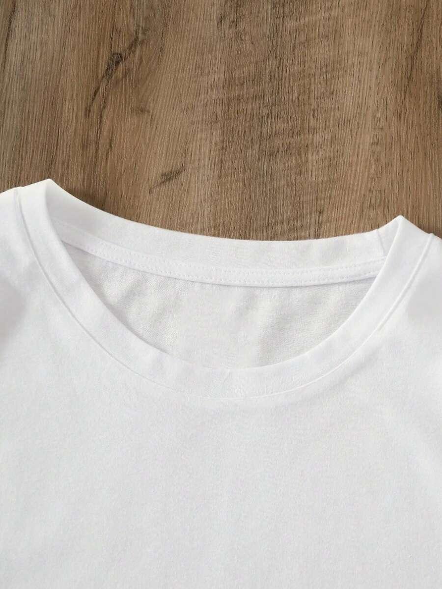 biały t-shirt nadruk