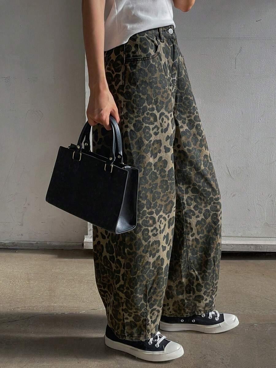 SPODNIE JEANS ANIMAL PRINT