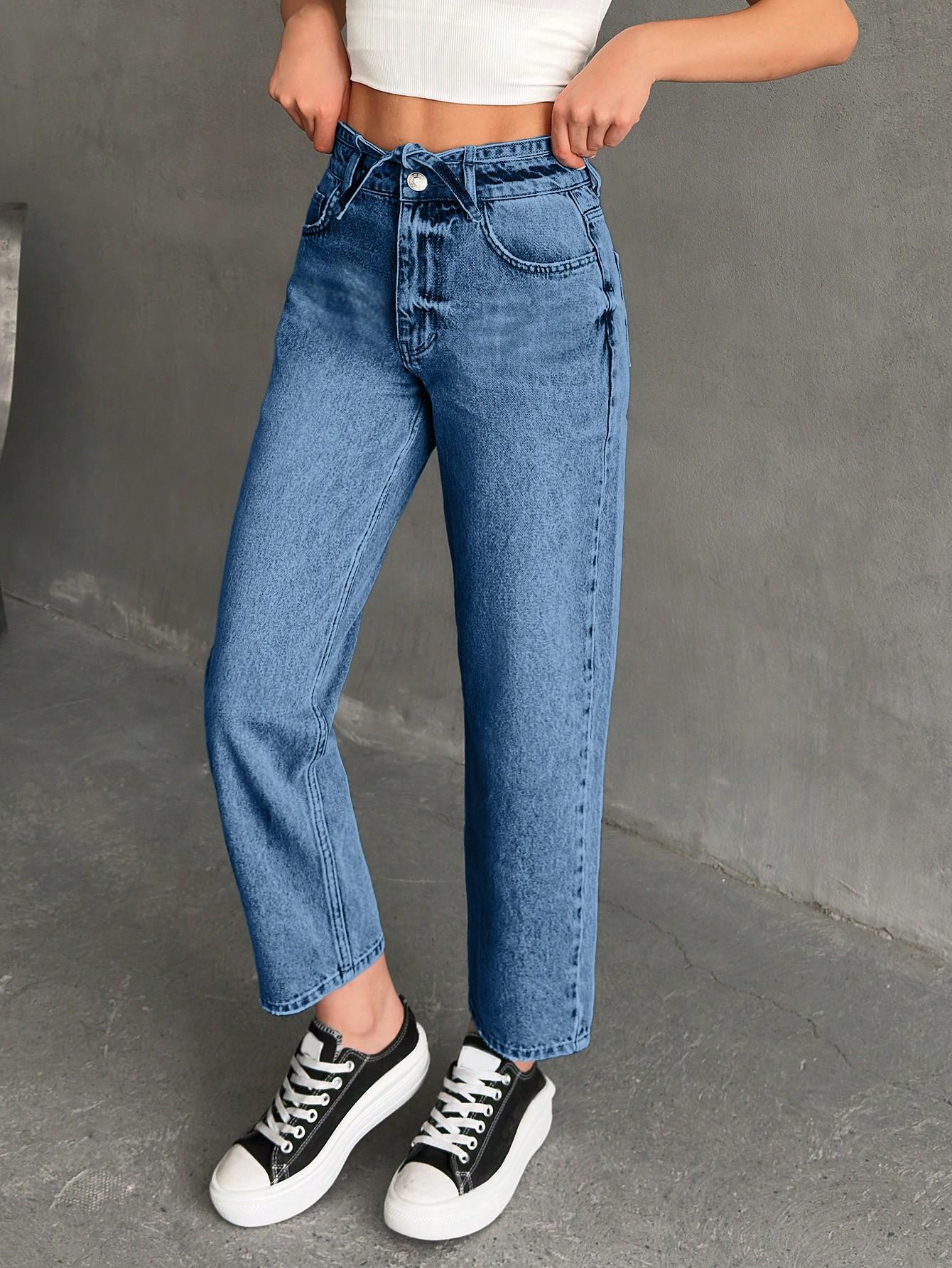 JEANSY DAMSKIE MOM FIT REGULAR WYSOKI STAN DŁUGA NOGAWKA BAWEŁNA