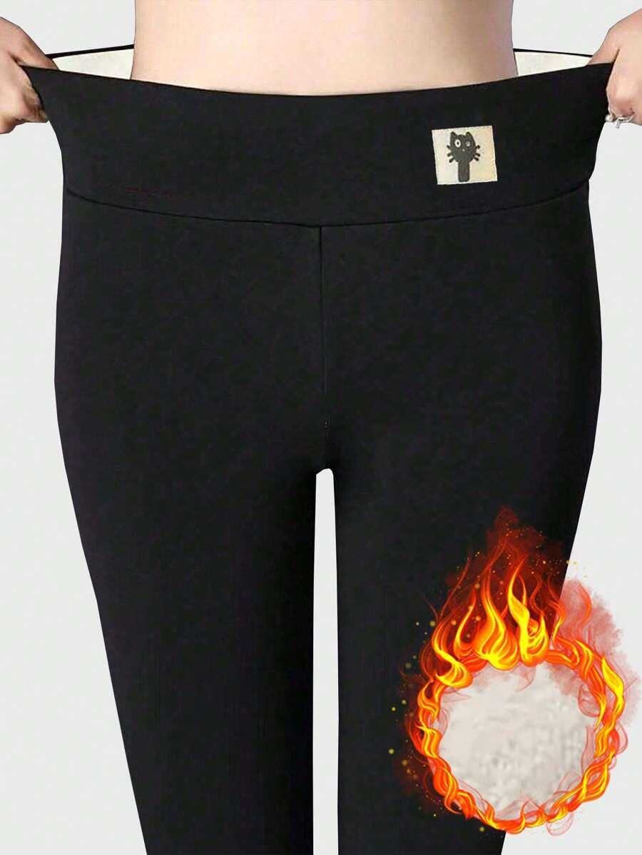 CZARNE OCIEPLANE LEGGINSY