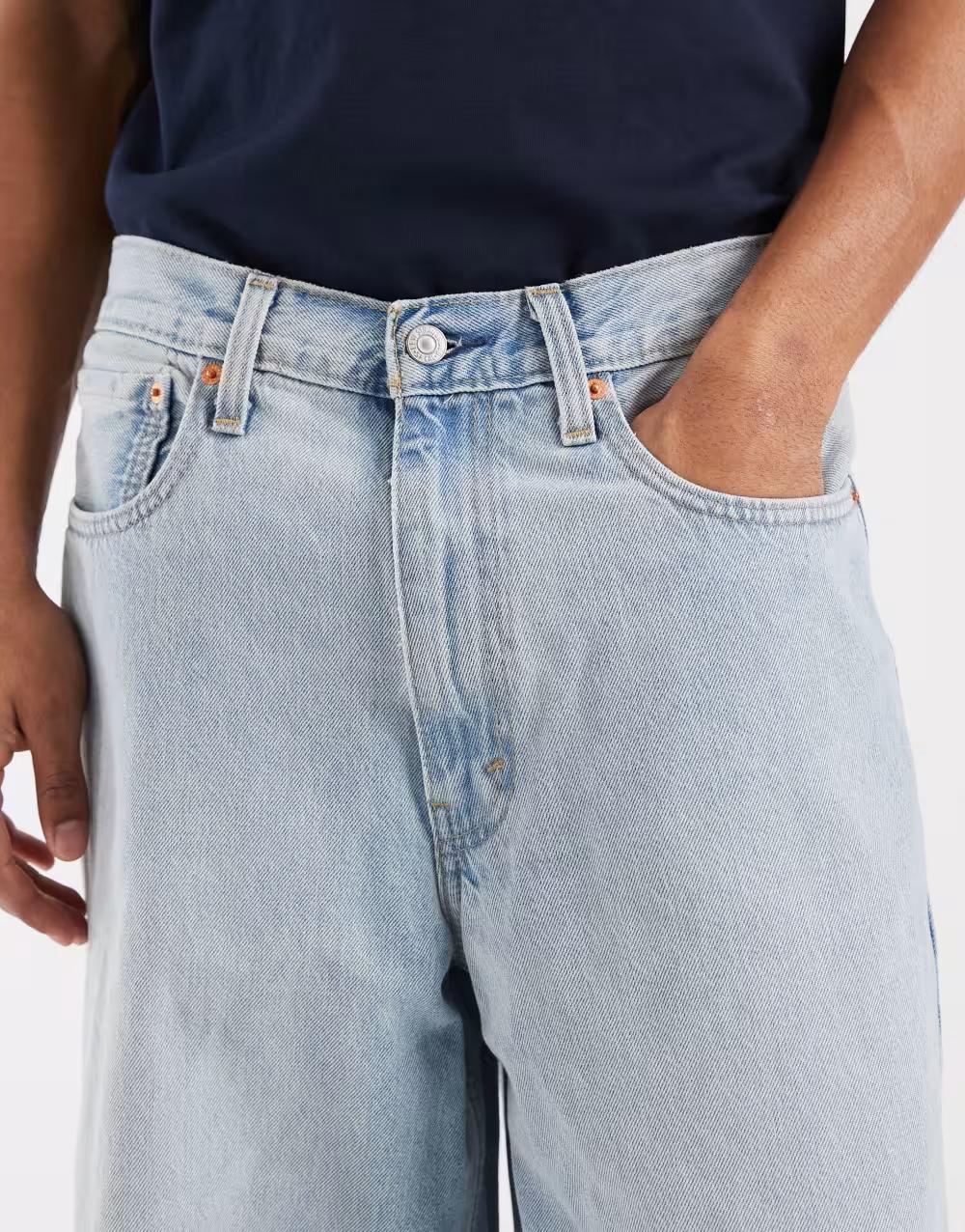 NIEBIESKIE SPODNIE BAGGY JEANS SZEROKIE NOGAWKI