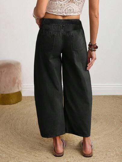 CZARNE SPODNIE JEANS