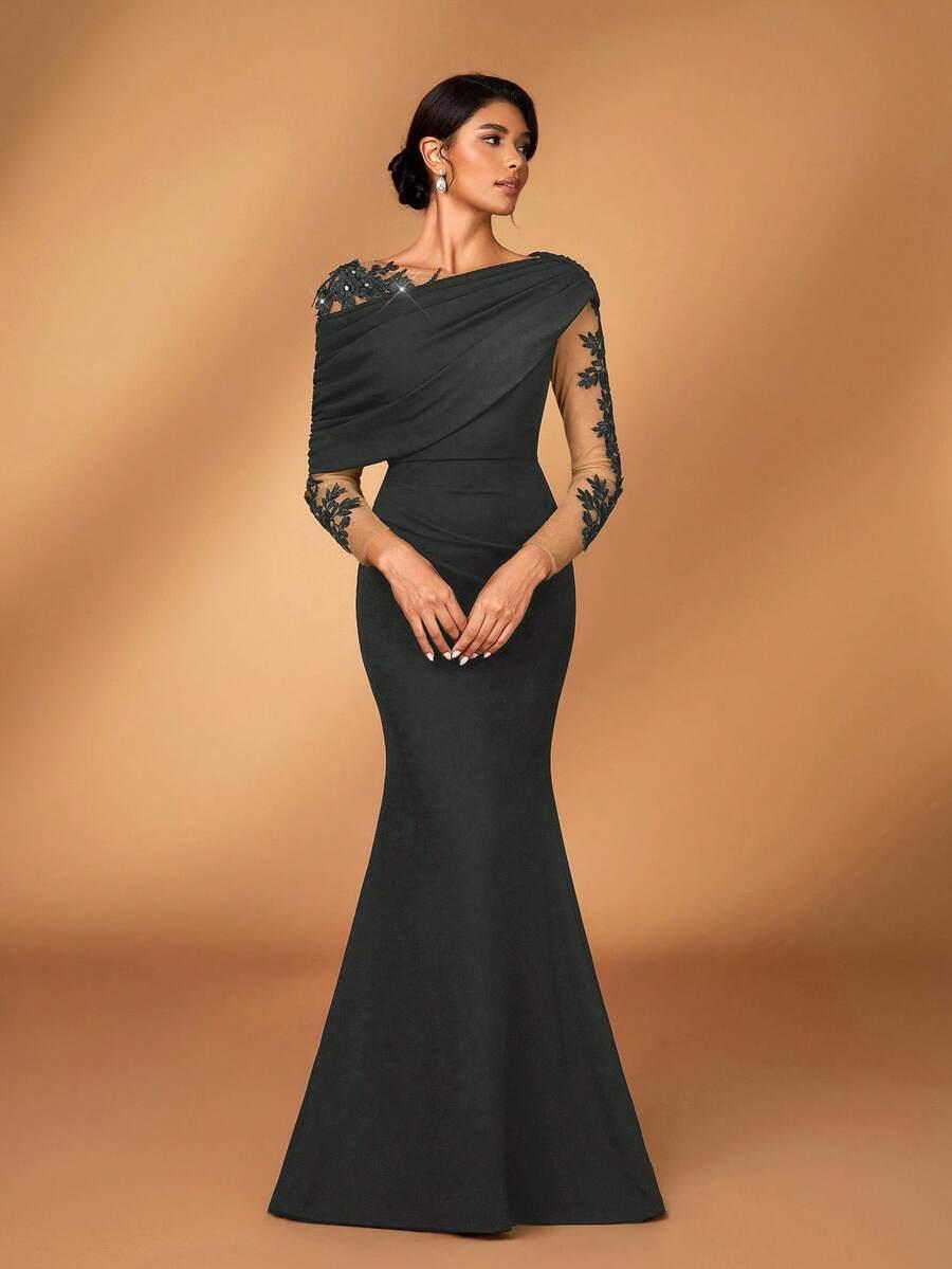 szara maxi sukienka