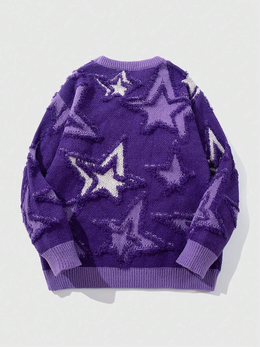 FIOLETOWY SWETER WZÓR 
