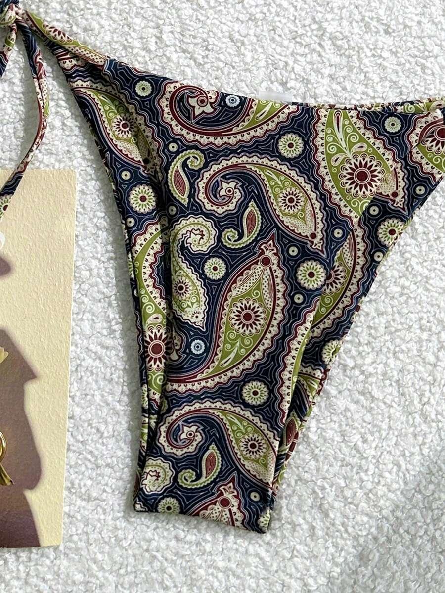 WIĄZANY DWUCZĘŚCIOWY STRÓJ KĄPIELOWY PRINT