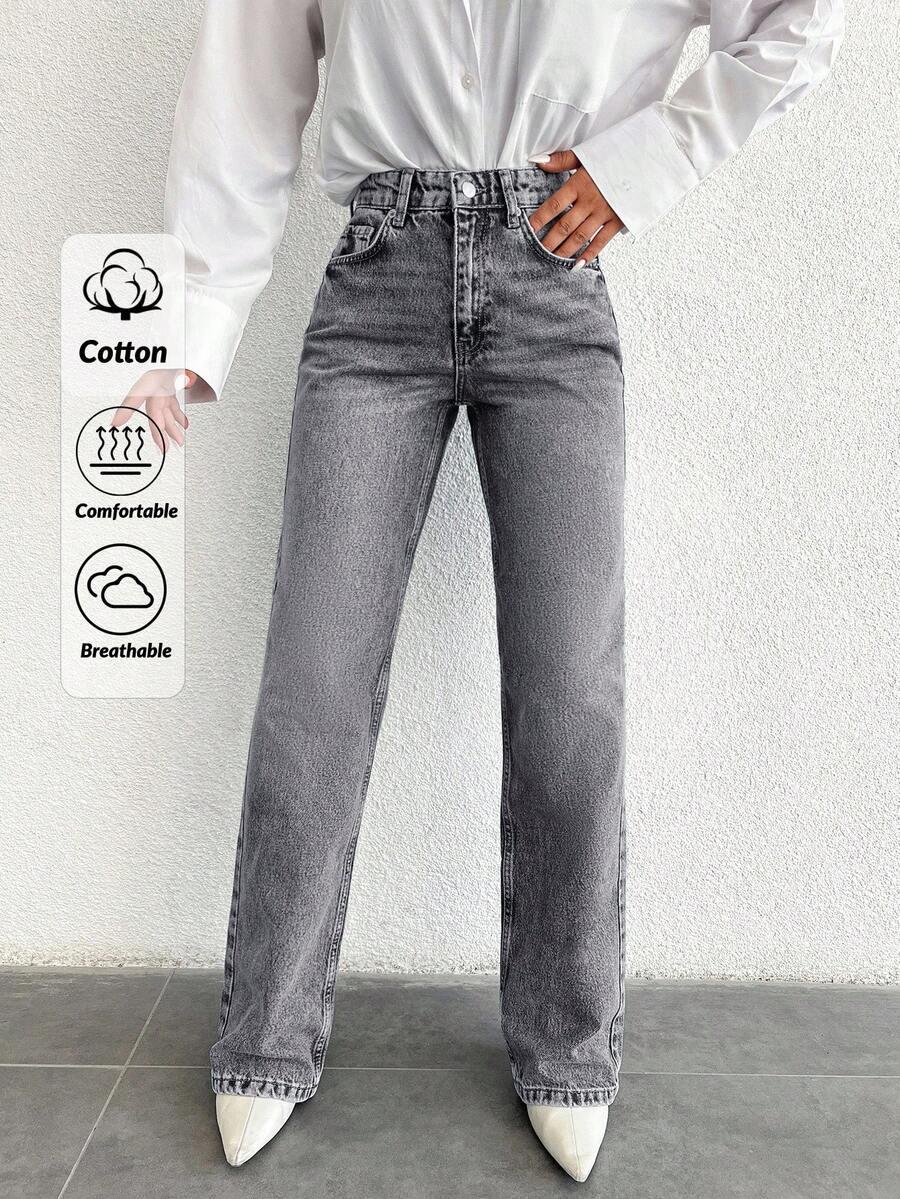 SZARE SPODNIE JEANS 