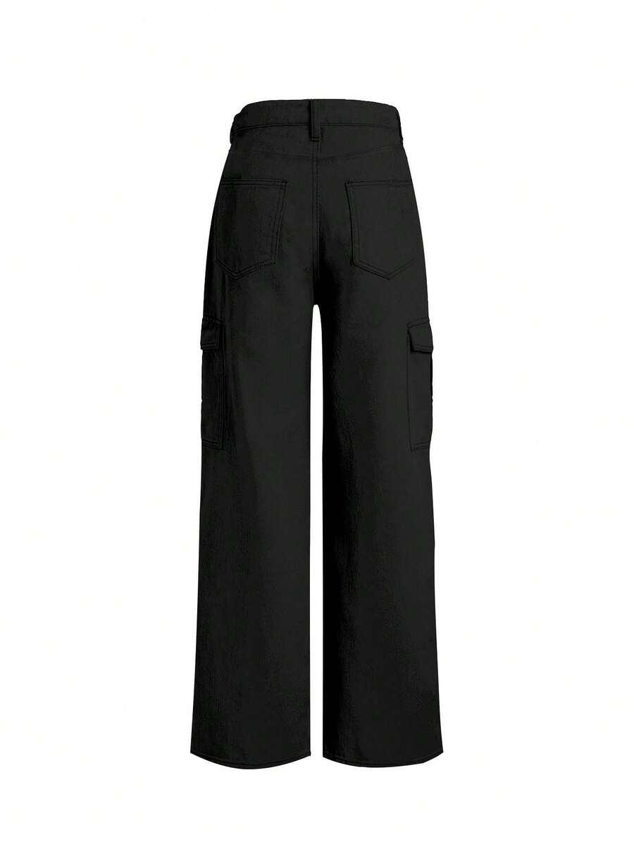 CZARNE SPODNIE JEANS KIESZENIE
