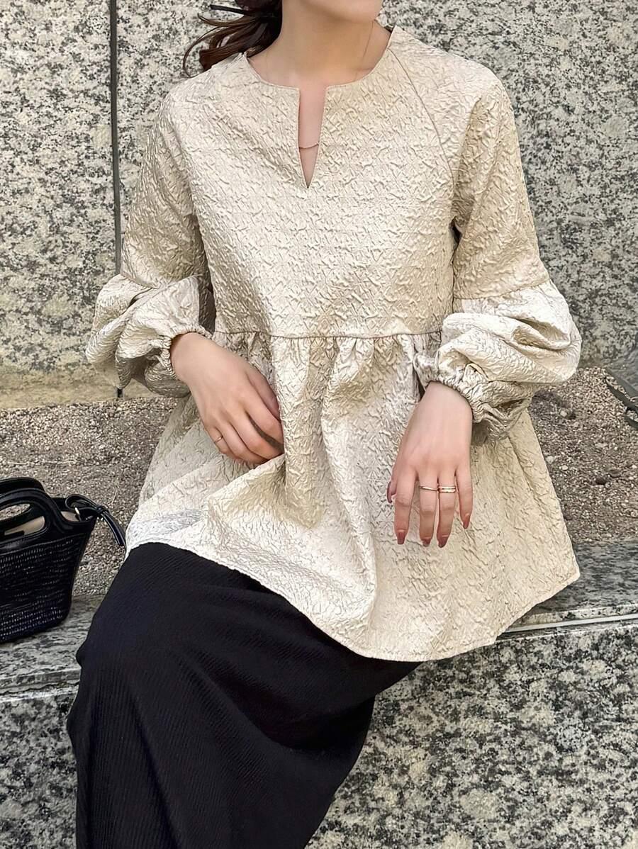 BEŻOWA BLUZKA TEKSTURA 