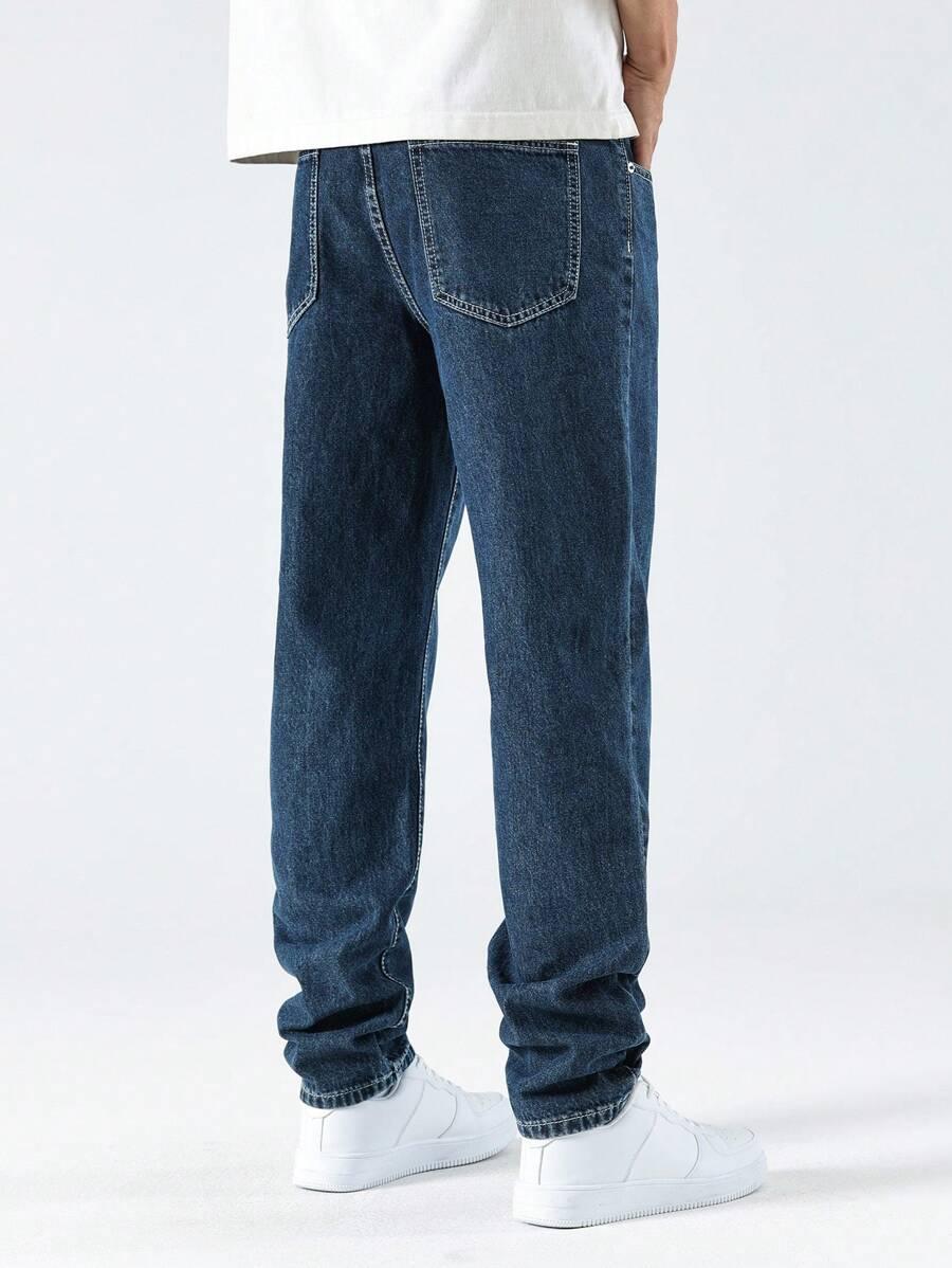 NIEBIESKIE PROSTE SPODNIE JEANS