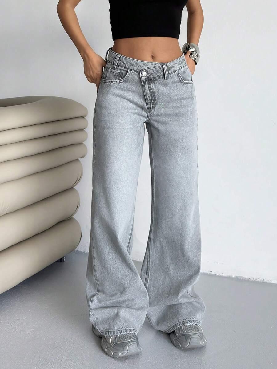 szare spodnie jeans