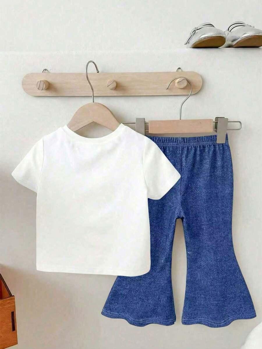 komplet bluzka legginsy dzwony