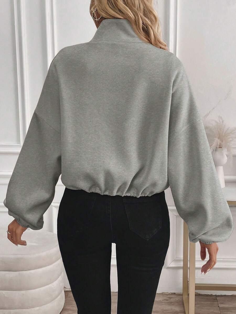 SZARA BLUZA ZAMEK