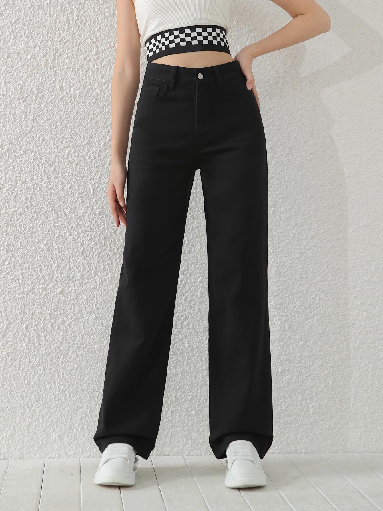 CZARNE SPODNIE JEANS