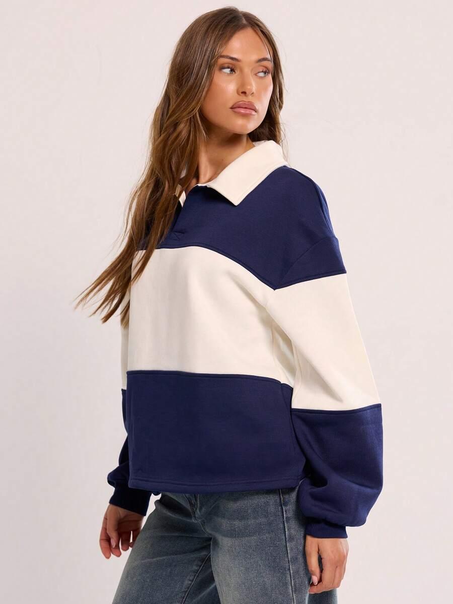BLUZA W PASKI KOŁNIERZYK