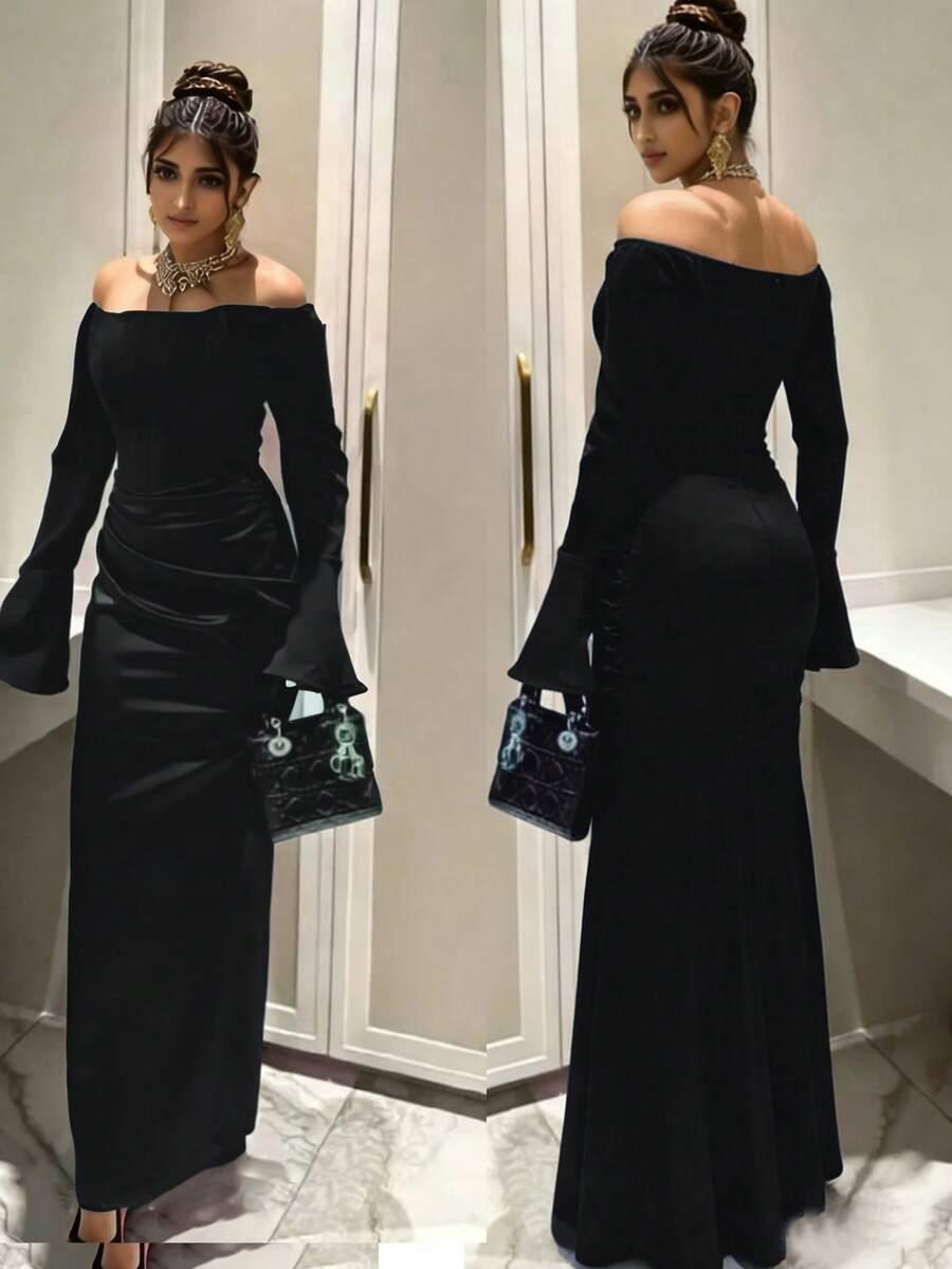 CZARNA MAXI SUKIENKA