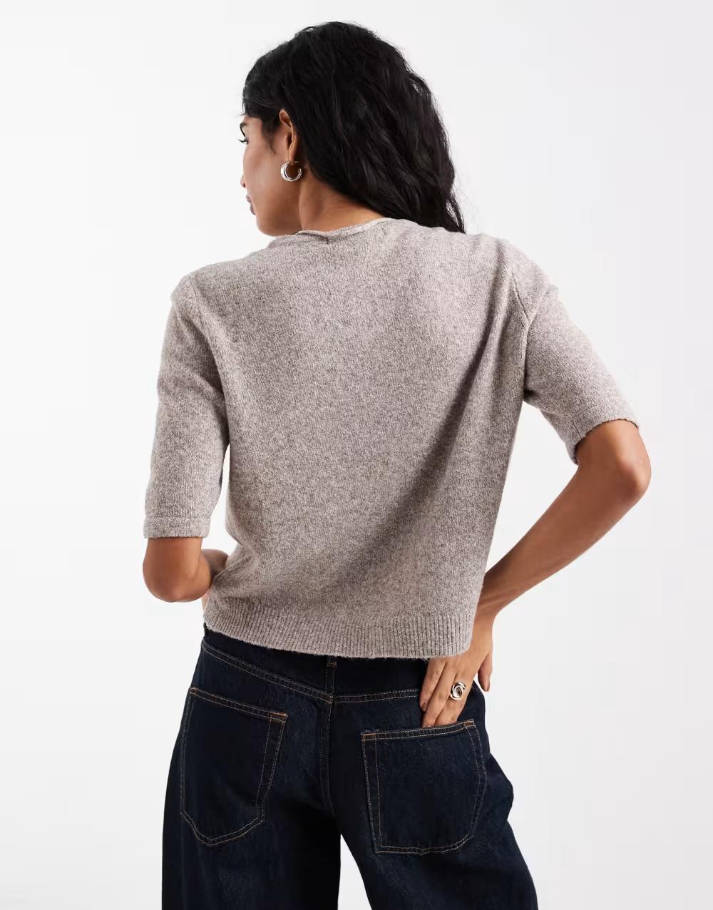 sweter z krótkim rękawem kardigan
