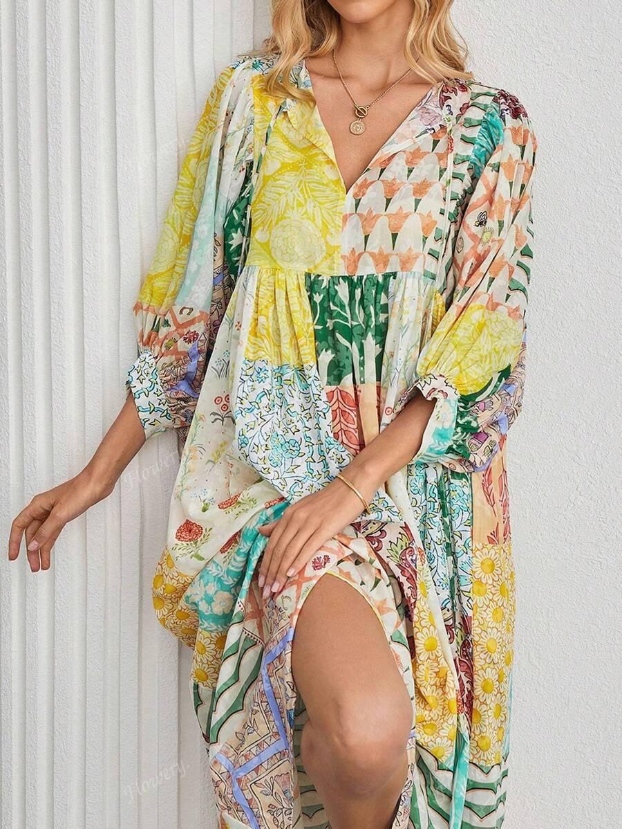 SUKIENKA BOHO PRINT CASUAL