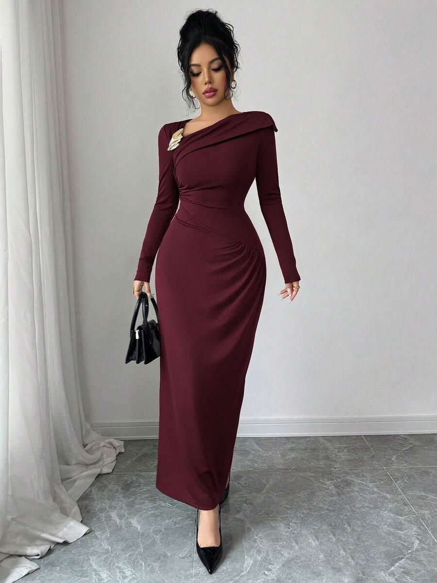 czerwona sukienka maxi