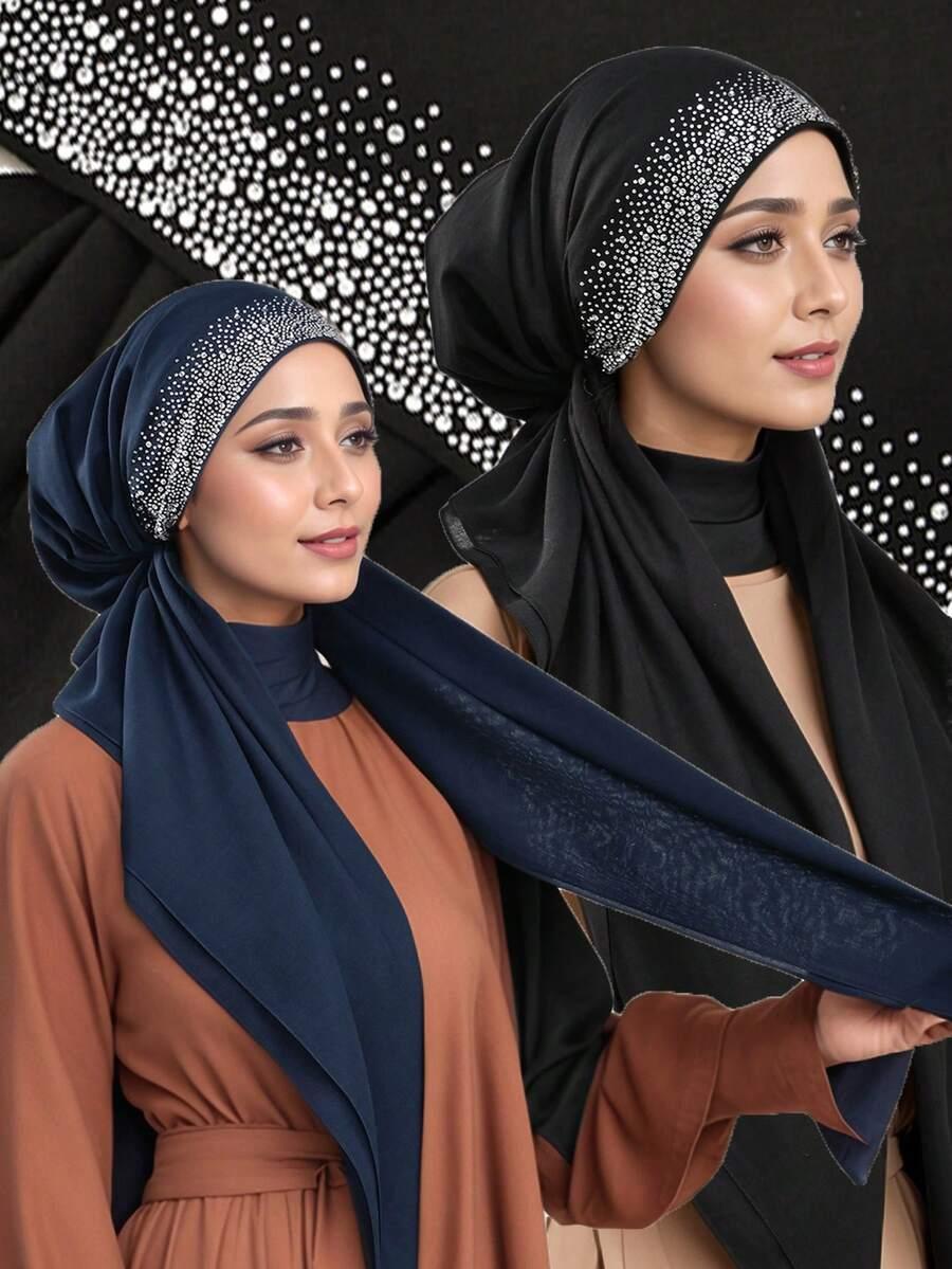 czarny turban zdobienie