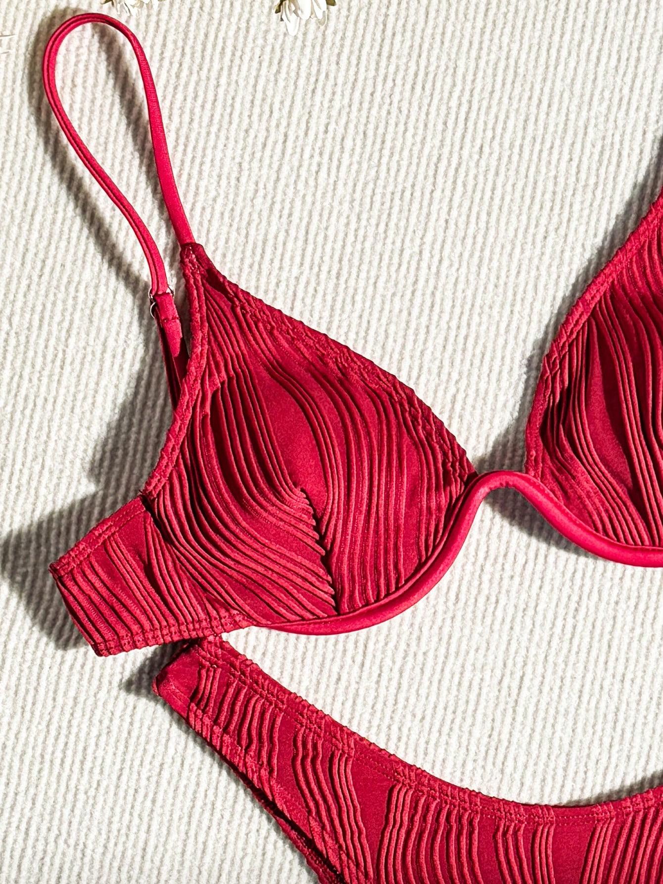 bordowa góra od bikini 