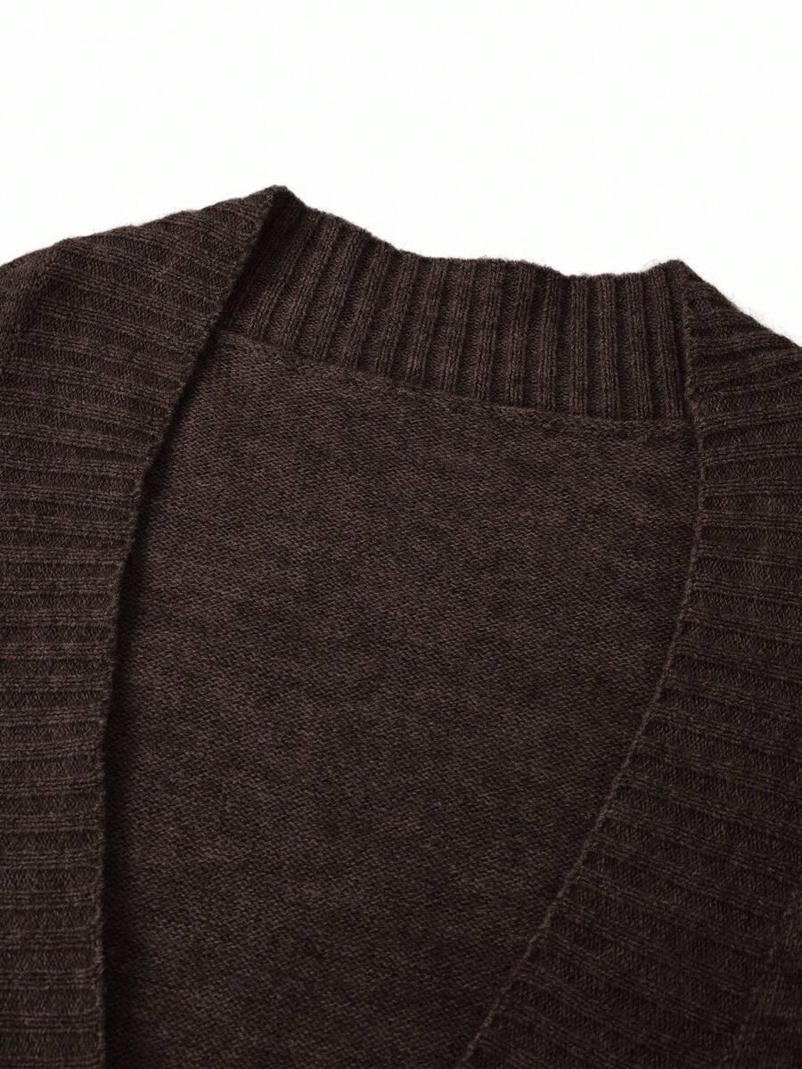 BRĄZOWY SWETER DŁUGI RĘKAW