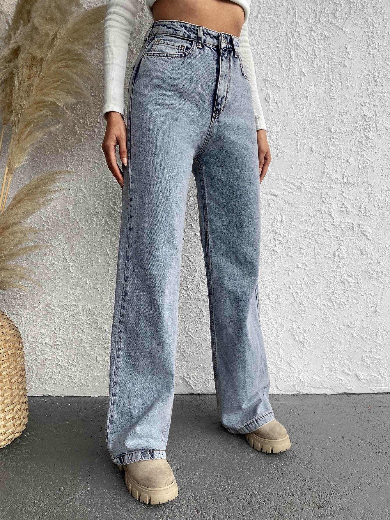 spodnie jeans proste nogawki