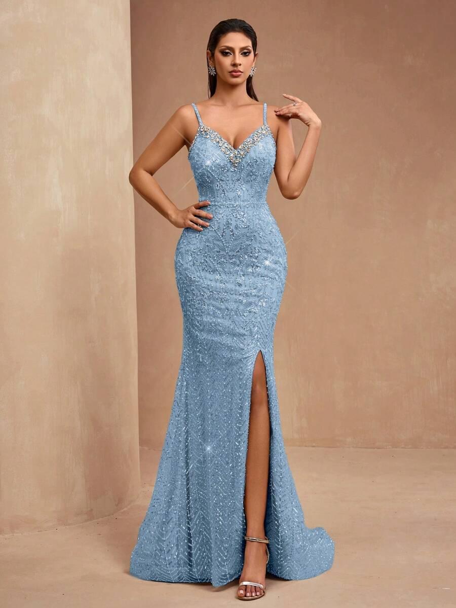 NIEBIESKA MAXI SUKIENKA