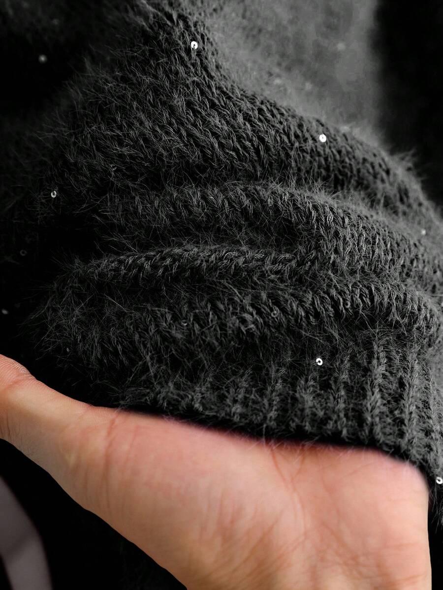 CZARNY SWETER DŁUGI RĘKAW