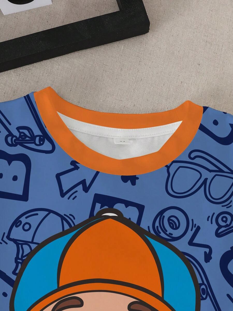 T-SHIRT OKRĄGŁY DEKOLT PRINT